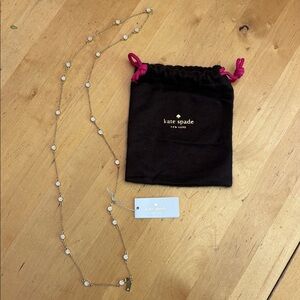 Kate Spade Gatsby Dot Necklace NWT Gold with Duster Bag